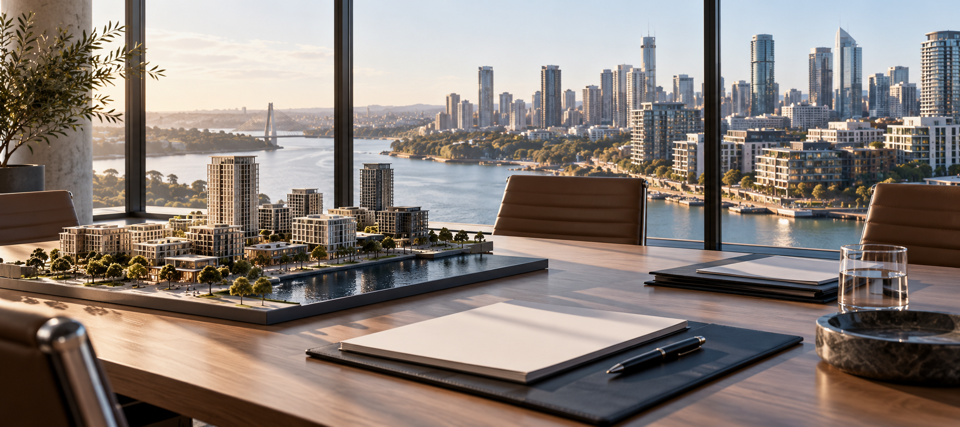 AI-generated view of a fictional Australian commercial district and architectural model; not an actual development or Senate scene